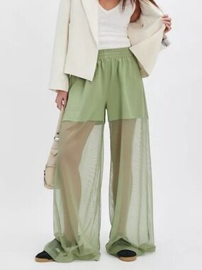 NWT Norma Kamali Boyfriend Elephant Sweatpant with Mesh